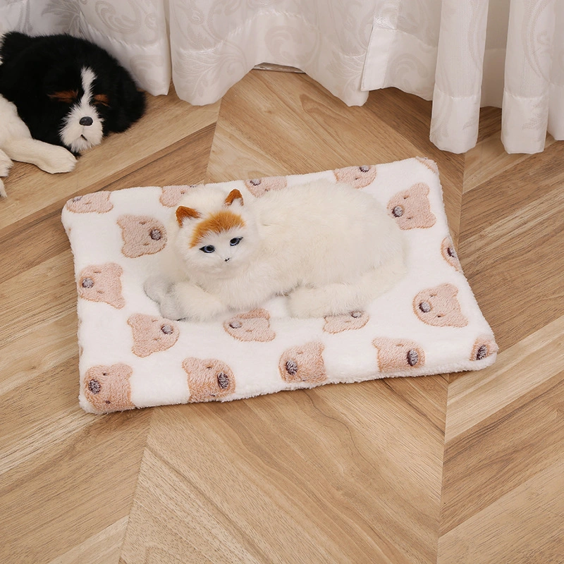 Winter Warm Fleece Pet Mat Blanket Mattress Dog Bed