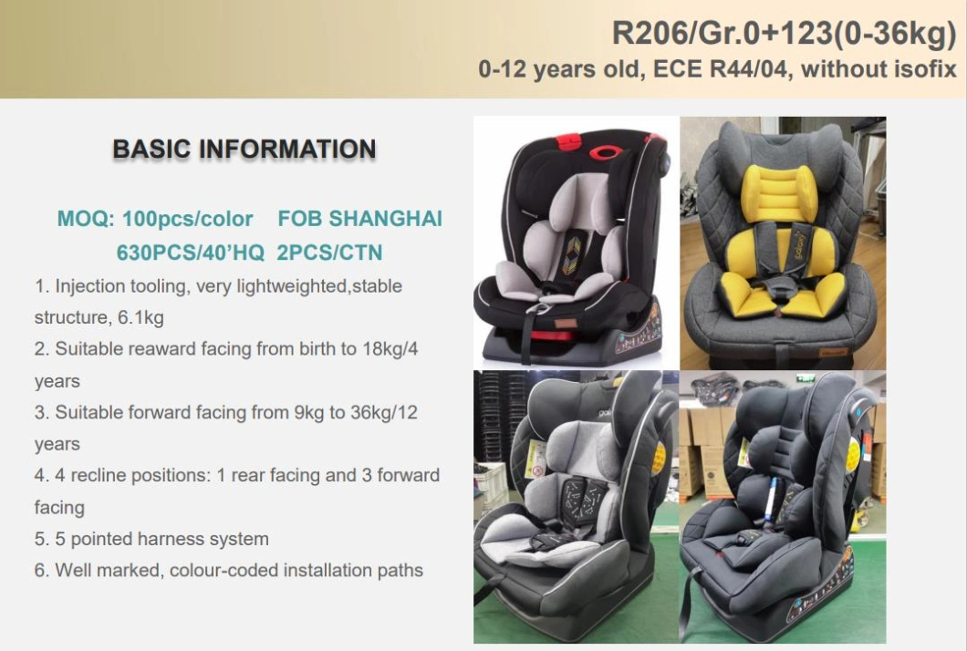 ECE R129/Isize Gr. 3 (135-150CM, 7-12YEARS) Baby/Child Safety Car Booster Seat with Isofix
